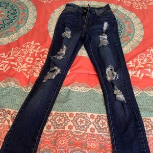 Dark blue jeans